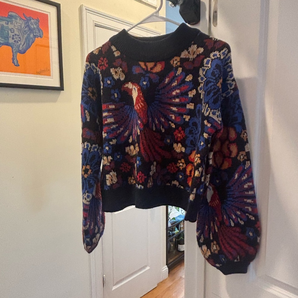 Farm Rio Colorful Knit Sweater - Navy Multi - Picture 2 of 4